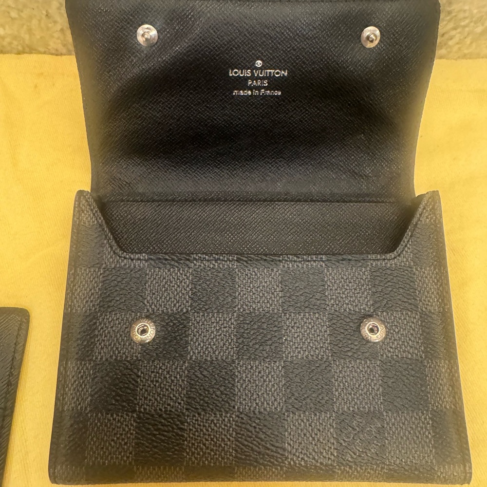 Louis Vuitton Black and Gray Checkered Accessory Trio - Picture 3 of 5